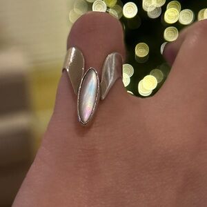 RARE Mother of pearl Native signed ring set in silver.